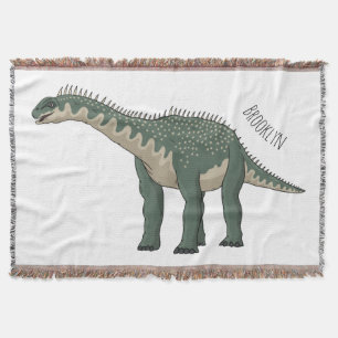 Barapasaurus cartoon illustration throw blanket