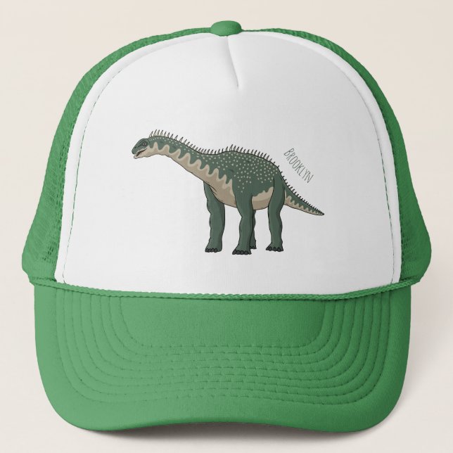 Barapasaurus cartoon illustration trucker hat (Front)