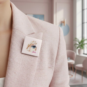 Barb 2 Inch Square Button