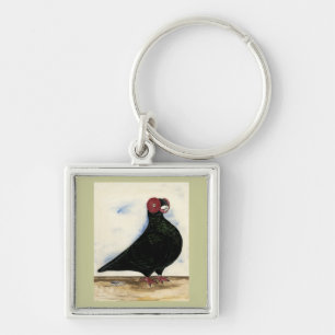Barb Pigeon Watercolor Keychain