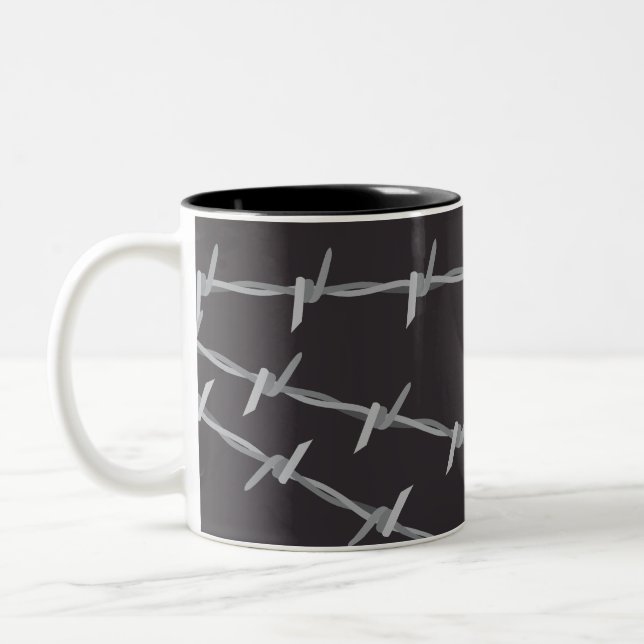 Barb Wire Cool Two-Tone Coffee Mug (Left)