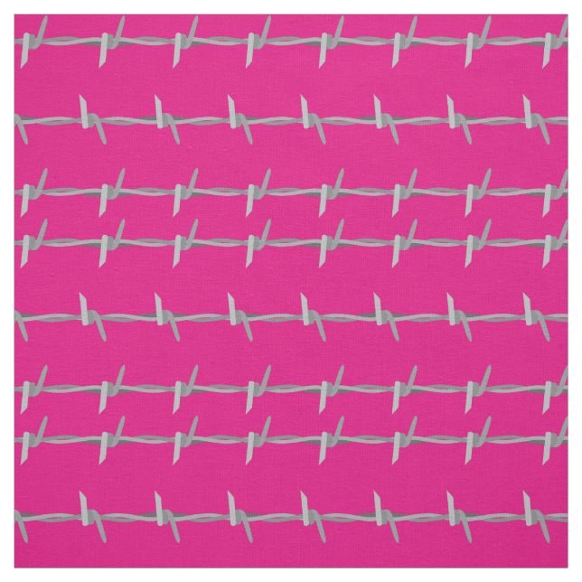 Barb Wire Pattern on Pink Fabric (Swatch)