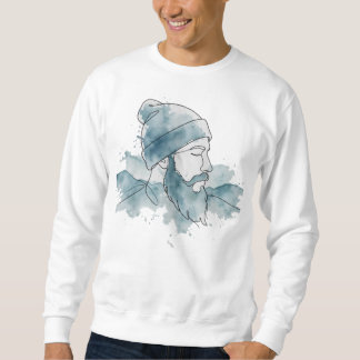 Barba Beanie Acquerello Blu Sweatshirt
