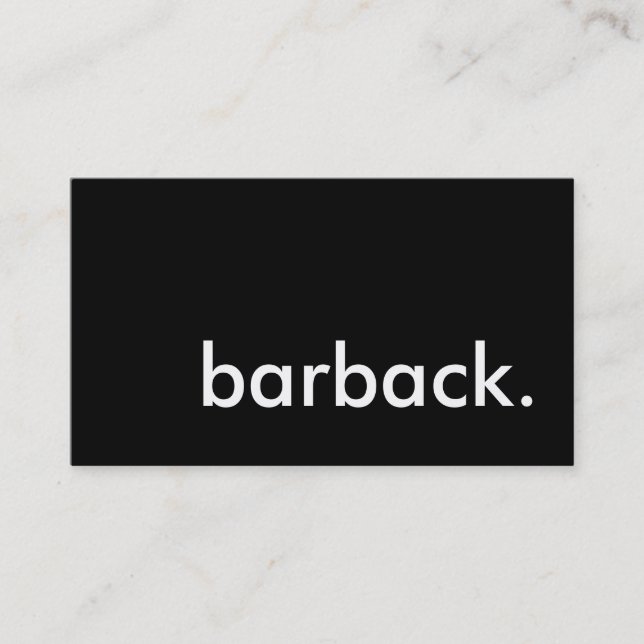 barback. business card (Front)