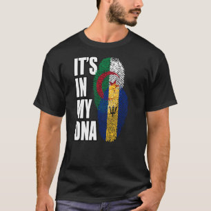 Barbadian And Algerian Mix DNA Flag Heritage T-Shirt