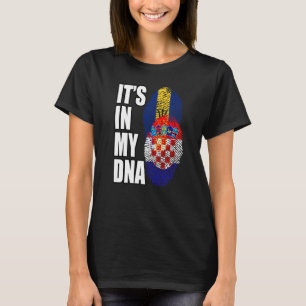 Barbadian And Croatian Mix DNA Heritage Flag Premi T-Shirt