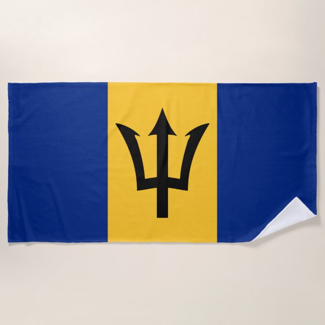 Barbadian Flag (Barbados) (Bajan) Beach Towel (Front)