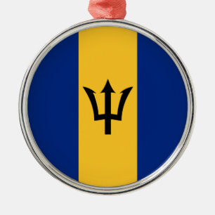 Barbadian Flag (Barbados) (Bajan)  Metal Ornament
