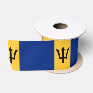 Barbadian Flag (Barbados) (Bajan) Satin Ribbon