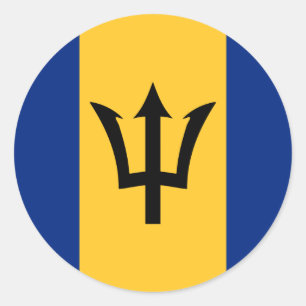 Barbadian Flag, Flag of Barbados Classic Round Sticker