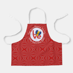 Barbadian Red LOVE Flag Personalized  Apron