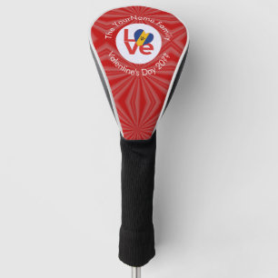 Barbadian Red LOVE Flag Personalized  Golf Head Cover