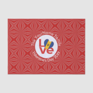 Barbadian Red LOVE Flag Personalized  Tissue Paper