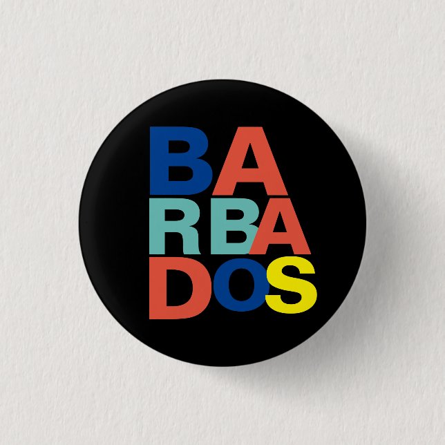 Barbados 1 Inch Round Button (Front)