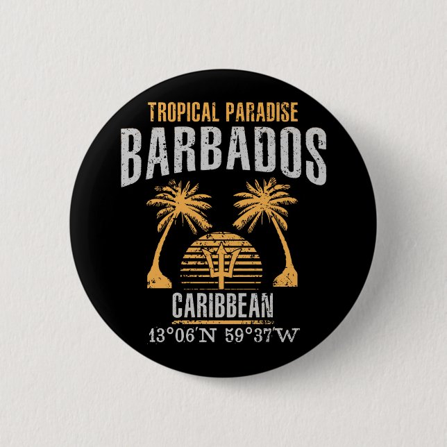 Barbados 2 Inch Round Button (Front)
