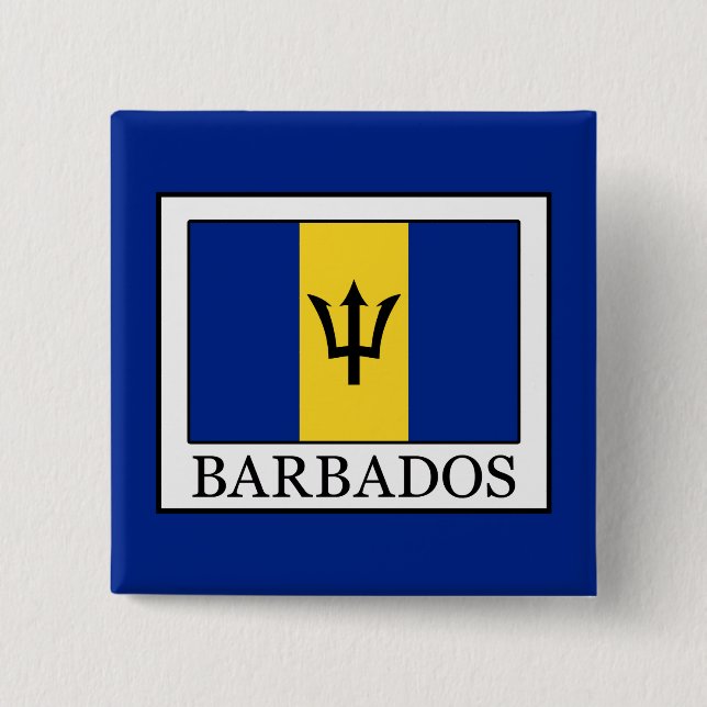 Barbados 2 Inch Square Button (Front)