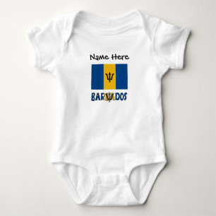 Barbados and Barbadian Flag with Your Name Baby Bodysuit