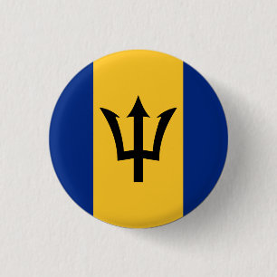 Barbados Bajan Flag Barbadian Caribbean 1 Inch Round Button