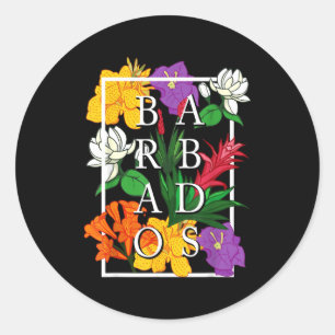 Barbados Bajan Wildflower Pride Floral  Classic Round Sticker