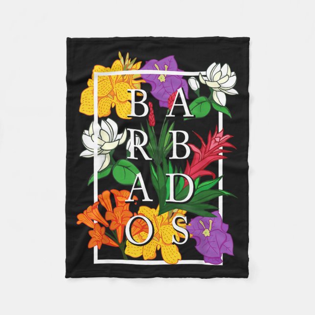 Barbados Bajan Wildflower Pride Floral  Fleece Blanket (Front)