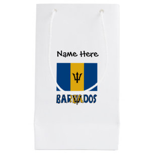 Barbados Barbadian Baja Flag Personalized Name  Small Gift Bag