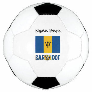 Barbados Barbadian Baja Flag Personalized Name  Soccer Ball