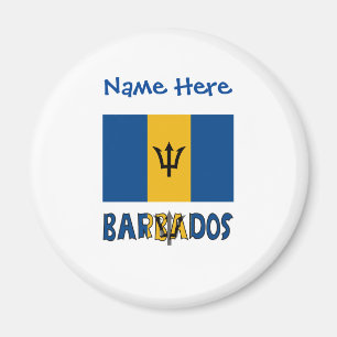 Barbados Barbadian Flag Blue Personalization  Magnet