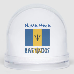 Barbados Barbadian Flag Blue Personalized Snowglobe