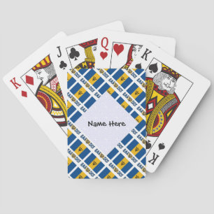 Barbados Barbadian Flag Tiled Black Personalized  Playing Cards