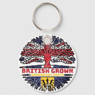 Barbados Barbadian Uk United Kingdom British Tree Keychain