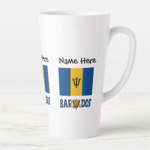 Barbadós Barbarian Flag Personalized  Latte Mug