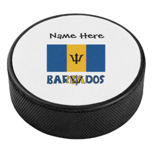 Barbados Barbarian Flag Personalized Name Hockey Puck