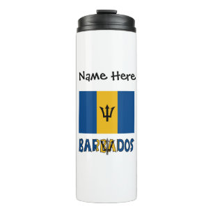 Barbados Barbarian Flag Personalized Name Thermal Tumbler