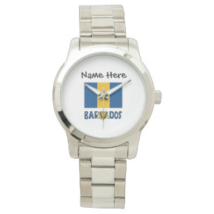 Barbados Barbarian Flag Personalized Name Watch