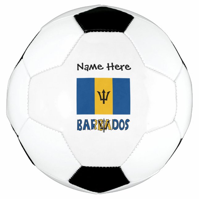 Barbados Barbarian Flag Personalized  Soccer Ball (Front)