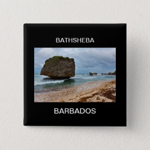 Barbados, Bathsheba Rocks 2 Inch Square Button