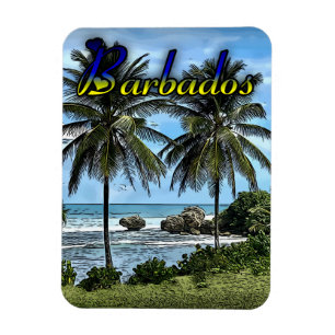 Barbados Beach Palm Trees Magnet