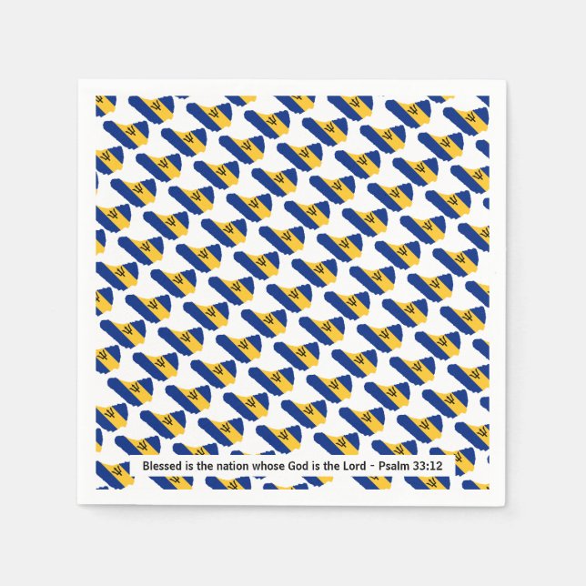 BARBADOS Blessed Nation Celebrations Paper Napkin (Front)