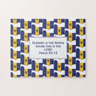 BARBADOS   Blessed Nation   FLAG OF BARBADOS Jigsaw Puzzle