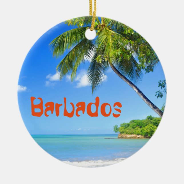 Barbados Ceramic Ornament (Front)