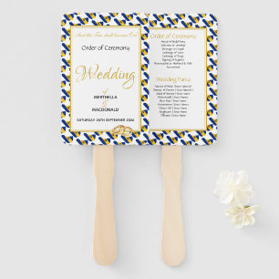 BARBADOS Christian Custom Wedding Programme Hand Fan