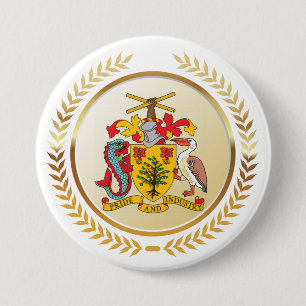 Barbados Coat of Arms 3 Inch Round Button