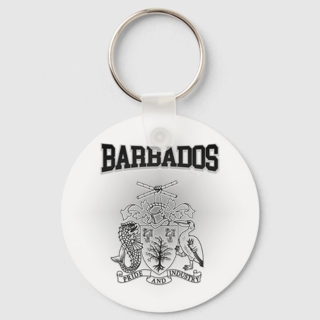 Barbados Coat of Arms Keychain (Front)