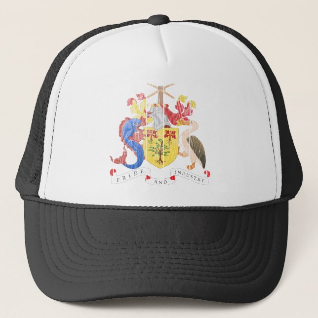 Barbados Coat Of Arms Trucker Hat (Front)