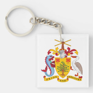 Barbados country coat arms symbol emblem flag keychain