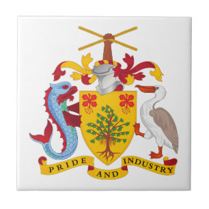 Barbados country coat arms symbol emblem flag tile