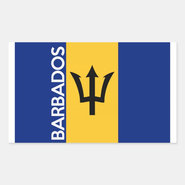 barbados country flag symbol name text sticker (Front)