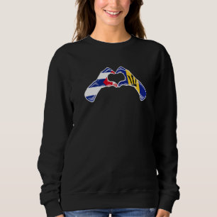 Barbados Cuba Flag Barbadians Cuban Heart 1 Sweatshirt