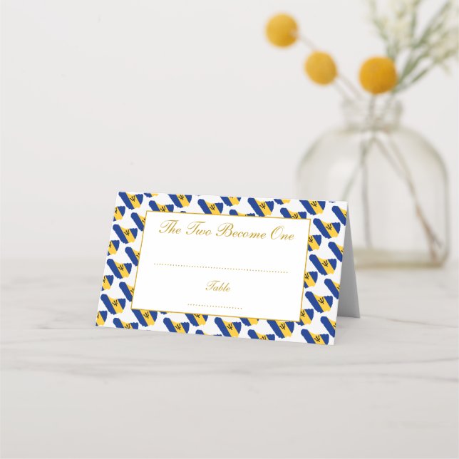 BARBADOS Customized Wedding Celebration Place Card (Front)