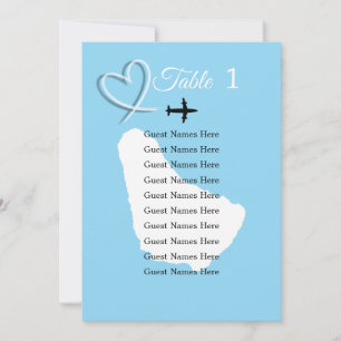 Barbados Destination Wedding Table Plan Card